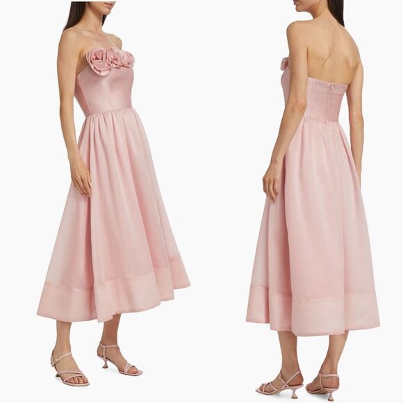 As It May Seren Fit-And-Flare Midi-Dress in Light Pink SMALL $525 - Picture 2 of 4